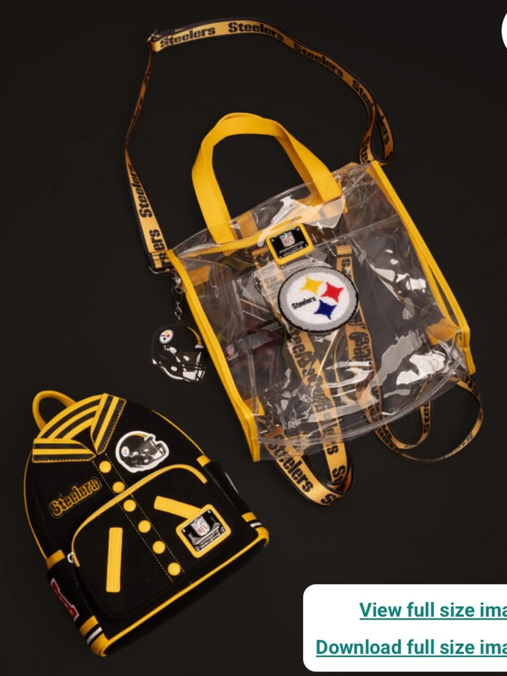 Loungefly NFL Pittsburgh Steelers Clear Convertible Backpack & Tote Crossbody
